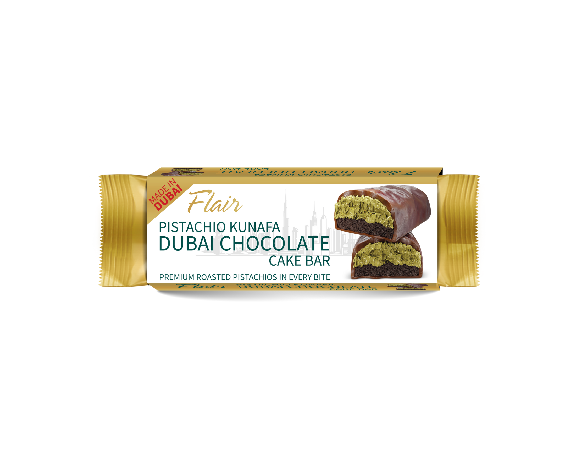 Flair Dubai Chocolate Cake Bar (Pistachio Kunafa) 40g