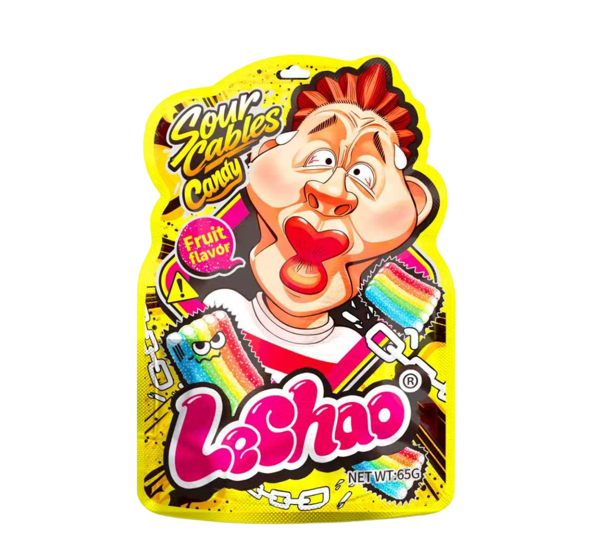 LECHAO SOUR CABLES CANDY FRUIT FLAVOUR 65G