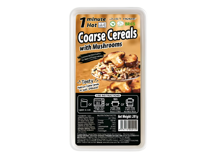JUSTHOME CANNED READY-TO-EAT COARSE CEREALS WITH MUSHROOMS 201G