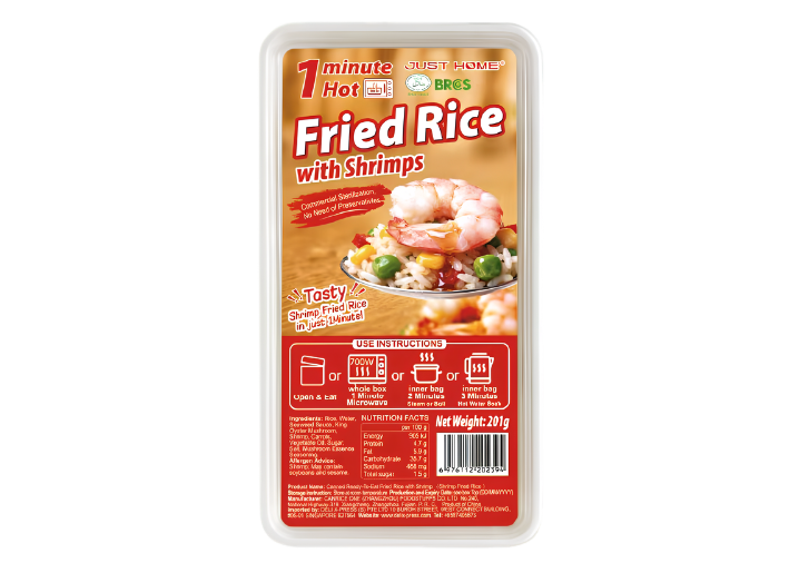 JUSTHOME CANNED READY-TO-EAT FRIED RICE WITH SHRIMP 201G