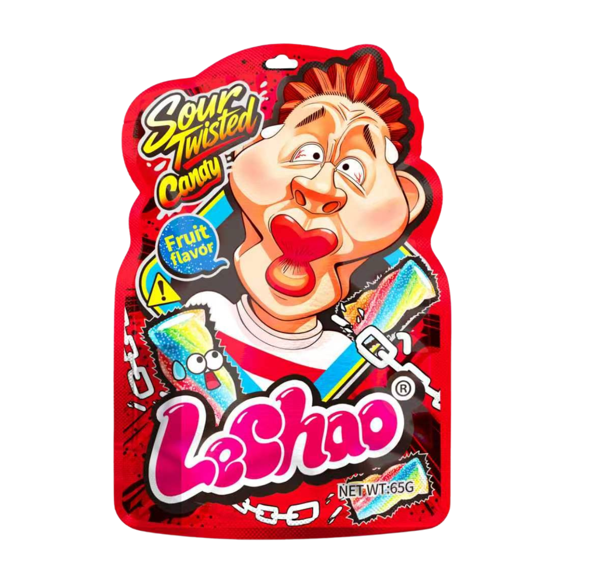 LECHAO SOUR TWISTED CANDY FRUIT FLAVOUR 65G